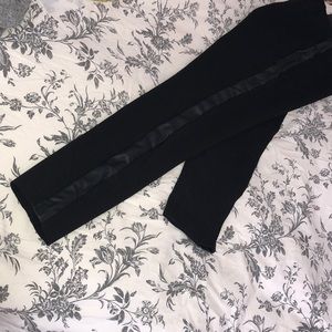 Zara 🎩 Tuxedo Leather Side Stripe 🎩 Leggings